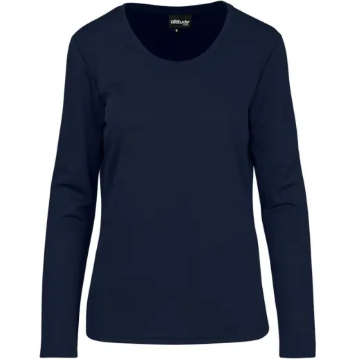 Ladies Long Sleeve All Star T-Shirt Navy Front